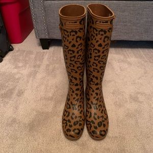 Leopard Tall Hunter Boots
